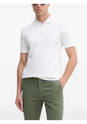 BALR. Q-series zip-neck logo polo shirt - White