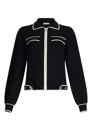 LIU JO zip-front collared cardigan - Black