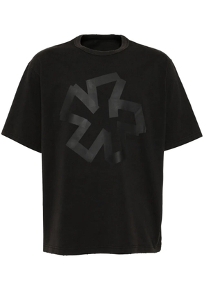 CROQUIS flower-detailed T-shirt - Black