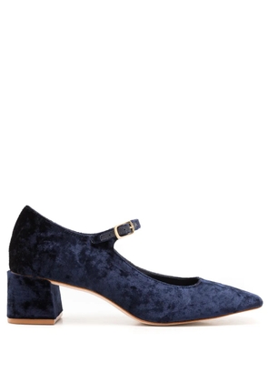 Sarah Chofakian velvet square-toe pumps - Blue