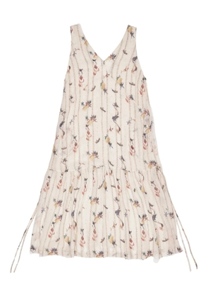 Bimba y Lola floral-print tiered midi dress - Neutrals