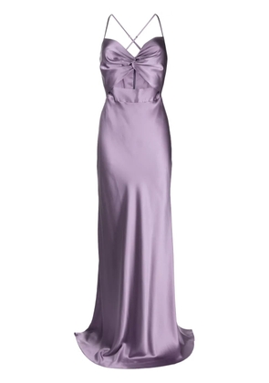 Michelle Mason twisted-bodice silk gown - Purple