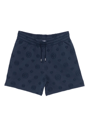 Casablanca patterned drawstring-waistband track shorts - Blue