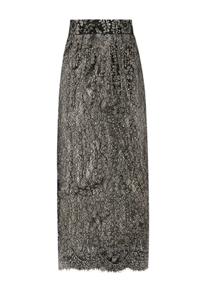 Dolce & Gabbana lamé lace midi skirt - Black
