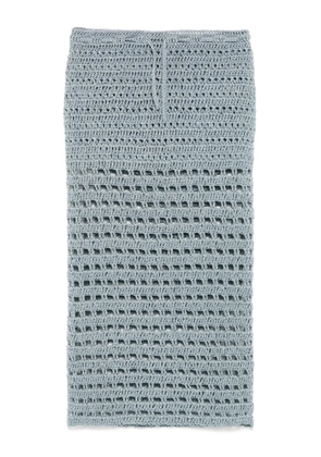 A.M.G. open-knit midi skirt - Blue