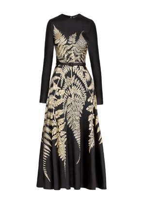 Oscar de la Renta fern-print belted midi dress - Black