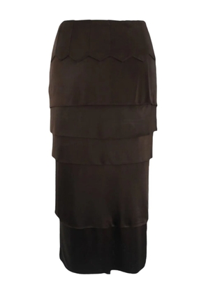 Saint Laurent Pre-Owned tiered skirt - Brown