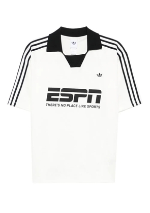 adidas stripe collared T-shirt - White