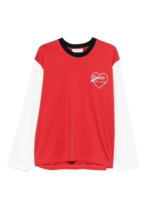 Lanvin heart-logo long-sleeve T-shirt - Red
