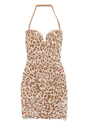 Nanushka sweetheart-neck mini dress - Neutrals