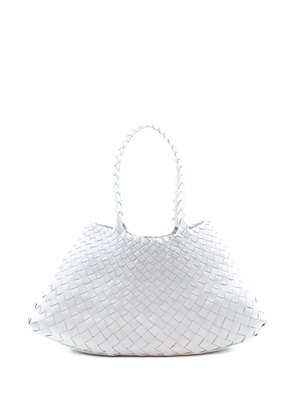 DRAGON DIFFUSION big Santa Croce woven tote bag - White