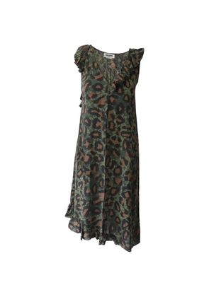 Zadig&Voltaire Rebelle leopard-print asymmetric midi dress - Green