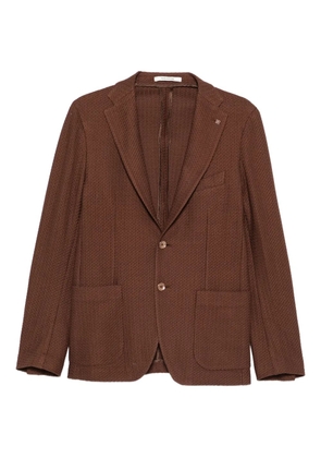 Tagliatore textured buttoned blazer - Brown