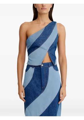 SIGNIFICANT OTHER diagonal-paneled one-shoulder top - Blue