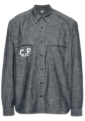 C.P. Company logo-print chambray shirt - Grey