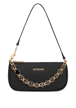Love Moschino logo-detail shoulder bag - Black