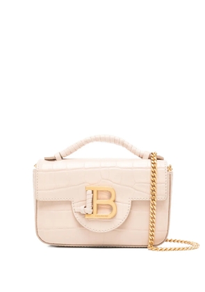 Balmain Pre-Owned B-Buzz 17 croc-embossed leather mini bag - Neutrals