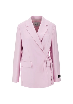 MSGM tie-fastening long-sleeve blazer - Pink
