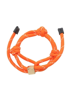 Miu Miu Pre-Owned logo-charm knotted bracelet - Orange