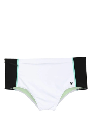 Amir Slama logo-appliqué panelled swim shorts - White