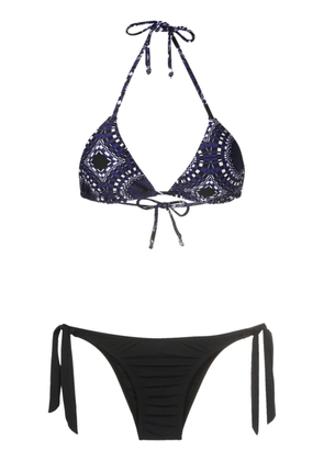Amir Slama abstract-pattern triangle bikini - Black