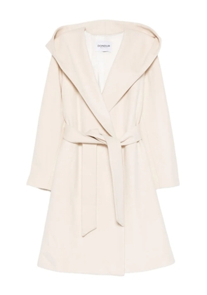 DONDUP hooded belted coat - Neutrals
