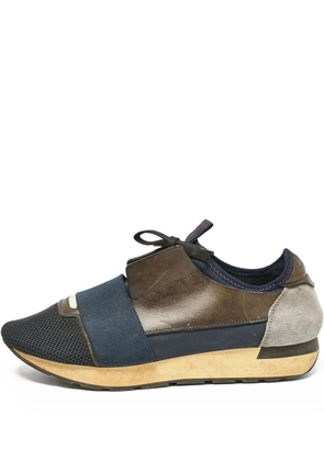 Balenciaga Pre-Owned mesh-panelled lace-up sneakers - Brown