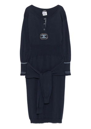 CHANEL Pre-Owned 2008s knitted midi dress - Blue