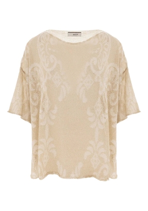 Akep patterned knitted T-shirt - Neutrals