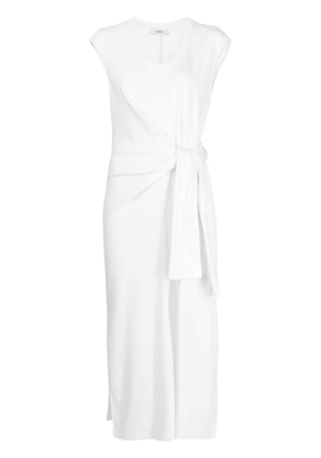 Goen.J twist-detail midi dress - White