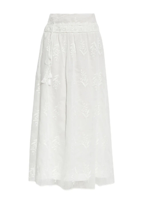 MUNTHE embroidered midi skirt - White