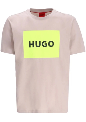 HUGO logo-print cotton T-shirt - Neutrals