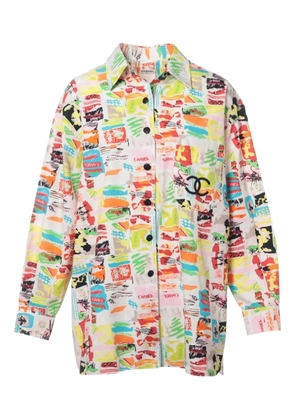 CHANEL Pre-Owned abstract-print shirt - White