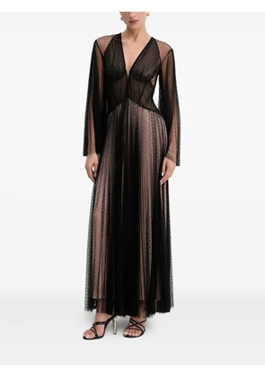 TWINSET pleated polka-dot mesh dress - Black