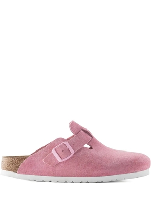 Birkenstock Boston buckle suede mules - Pink