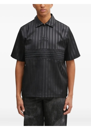 adidas striped logo polo shirt - Black