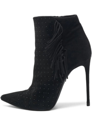 Le Silla pre-owned 110mm fringe-embellished studded ankle boots - Black