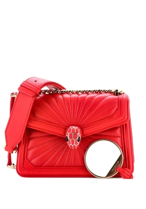 Bvlgari Pre-Owned Serpenti Diamond Blast Quilted Leather Mini shoulder bag - Red