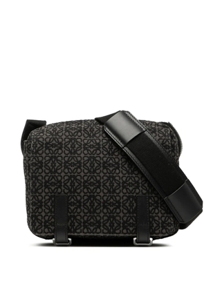 Loewe Pre-Owned 2021 XS Anagram Canvas Military Messenger Bag crossbody bag - Black