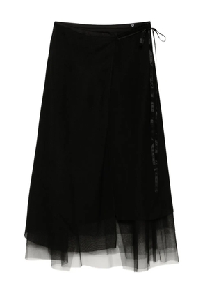JNBY a-mesh mid-rise skirt - Black