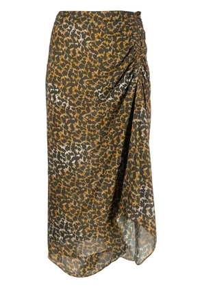 MARANT ÉTOILE Azaria floral-print draped skirt - Green