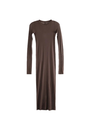 Rick Owens long-sleeved ribbed midi dress - Brown