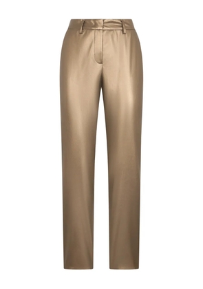 Boglioli vegan leather metallic Trousers - Brown
