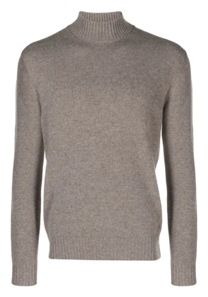 Cruciani mock-neck wool blend jumper - Brown