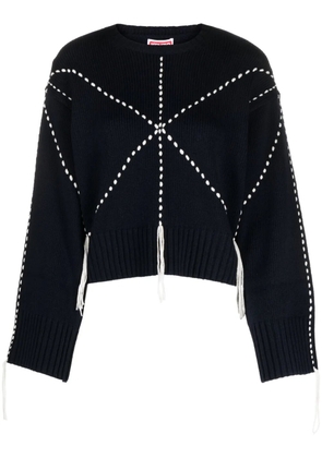 Kenzo Sashiko-stitch wool blend jumper - Blue