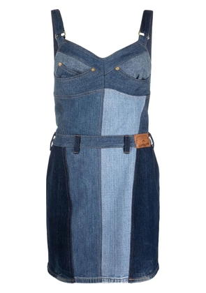 Marine Serre regenerated denim minidress - Blue
