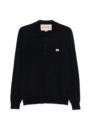 Valentino Garavani logo-plaque polo shirt - Blue