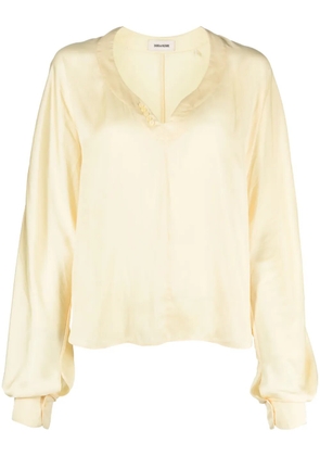 Zadig&Voltaire Tonastir satin-finish blouse - Yellow