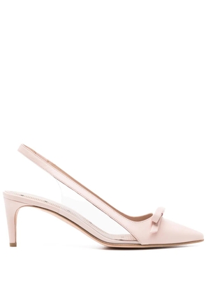 RED(V) pointed-toe leather pumps - Pink