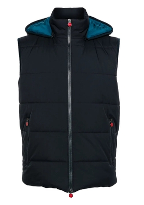 Kiton zip-up hooded gilet - Blue